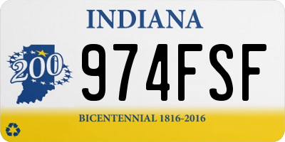 IN license plate 974FSF