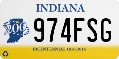 IN license plate 974FSG