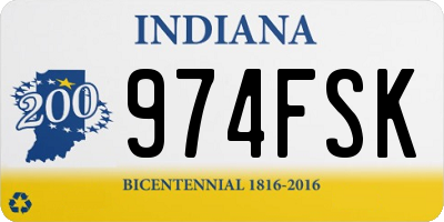IN license plate 974FSK