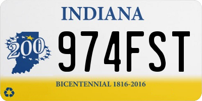 IN license plate 974FST