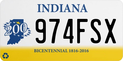 IN license plate 974FSX