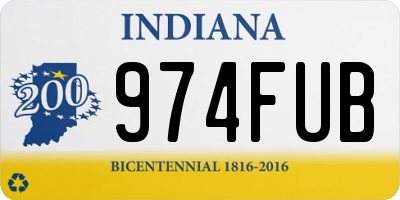 IN license plate 974FUB