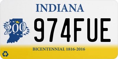 IN license plate 974FUE