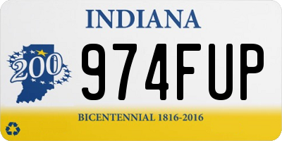 IN license plate 974FUP
