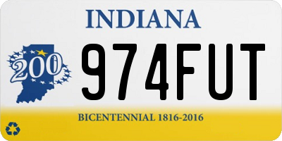 IN license plate 974FUT