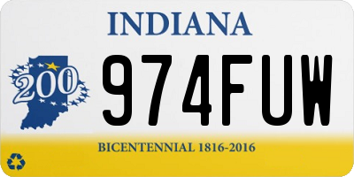 IN license plate 974FUW
