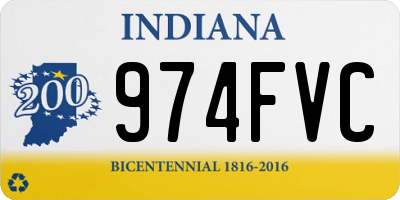IN license plate 974FVC