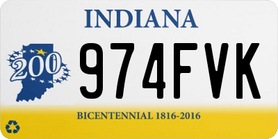 IN license plate 974FVK