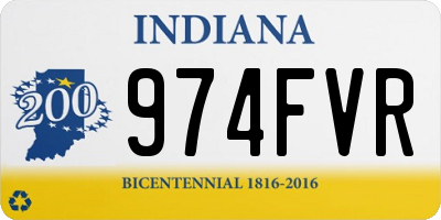 IN license plate 974FVR