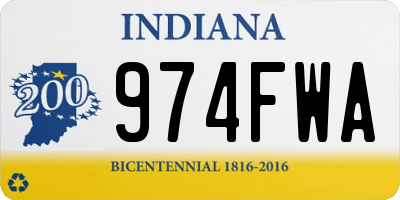 IN license plate 974FWA