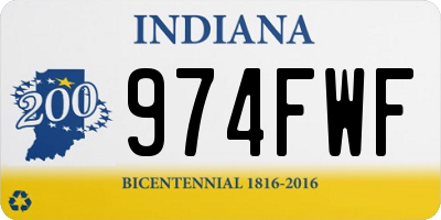 IN license plate 974FWF