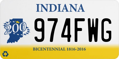 IN license plate 974FWG