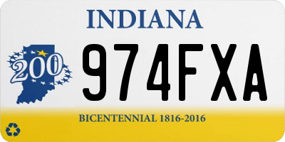 IN license plate 974FXA