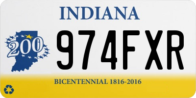 IN license plate 974FXR