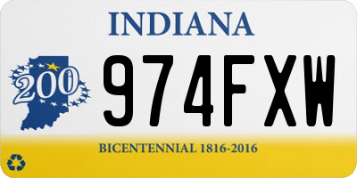 IN license plate 974FXW