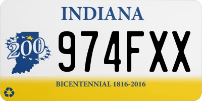 IN license plate 974FXX