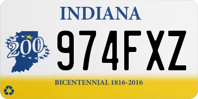 IN license plate 974FXZ