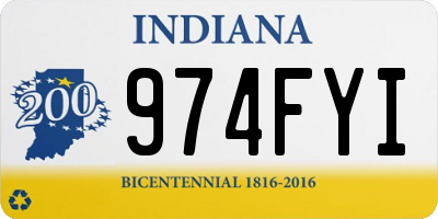 IN license plate 974FYI