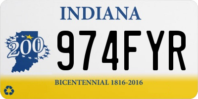 IN license plate 974FYR
