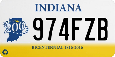 IN license plate 974FZB