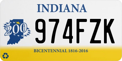 IN license plate 974FZK