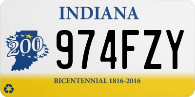 IN license plate 974FZY