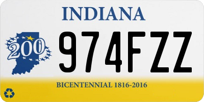 IN license plate 974FZZ