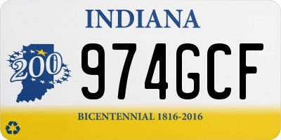 IN license plate 974GCF