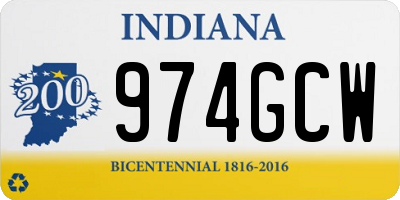 IN license plate 974GCW