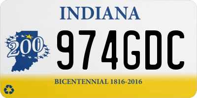 IN license plate 974GDC