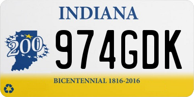 IN license plate 974GDK