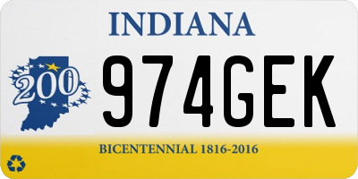 IN license plate 974GEK