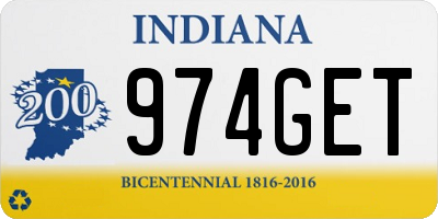 IN license plate 974GET