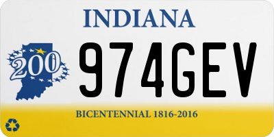 IN license plate 974GEV