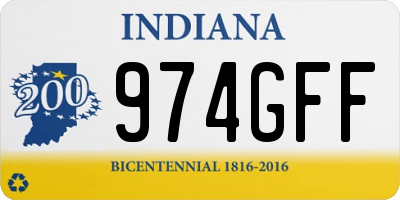 IN license plate 974GFF