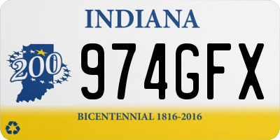 IN license plate 974GFX