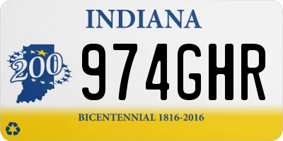 IN license plate 974GHR