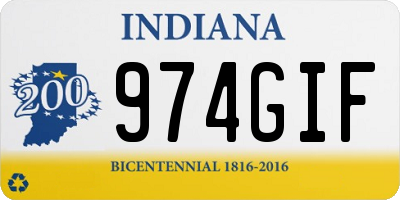 IN license plate 974GIF