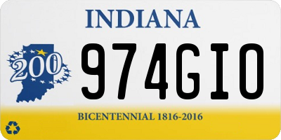 IN license plate 974GIO