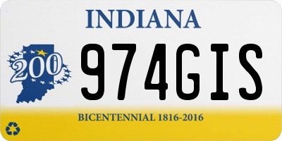 IN license plate 974GIS