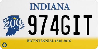 IN license plate 974GIT