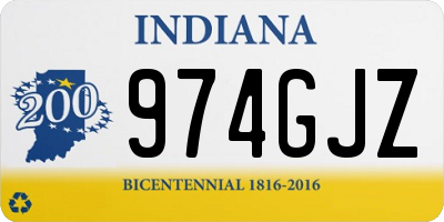 IN license plate 974GJZ