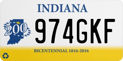 IN license plate 974GKF