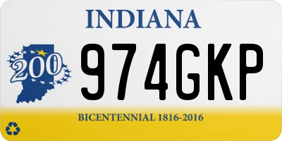 IN license plate 974GKP