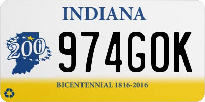IN license plate 974GOK