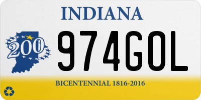 IN license plate 974GOL