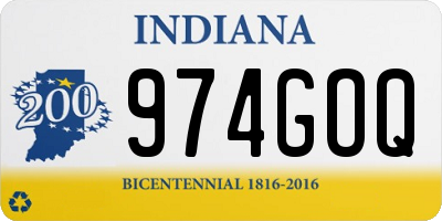 IN license plate 974GOQ