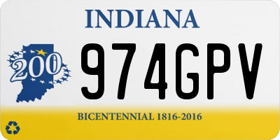 IN license plate 974GPV
