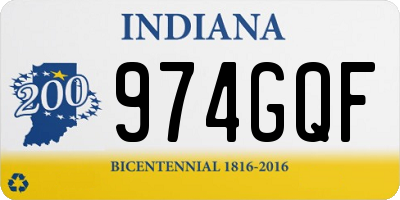 IN license plate 974GQF