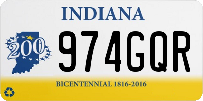 IN license plate 974GQR